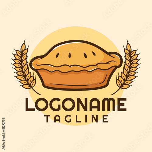 Pie logo, Bakery logo template, Suitable for restaurant and shop.