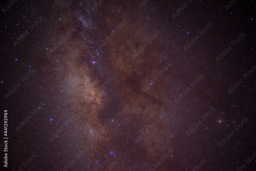 milky way galaxy, Long exposure photograph, with grain.
