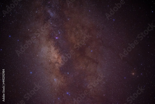 Fototapeta Naklejka Na Ścianę i Meble -  milky way galaxy, Long exposure photograph, with grain.