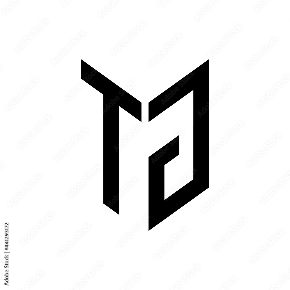 initial letters monogram logo black TG