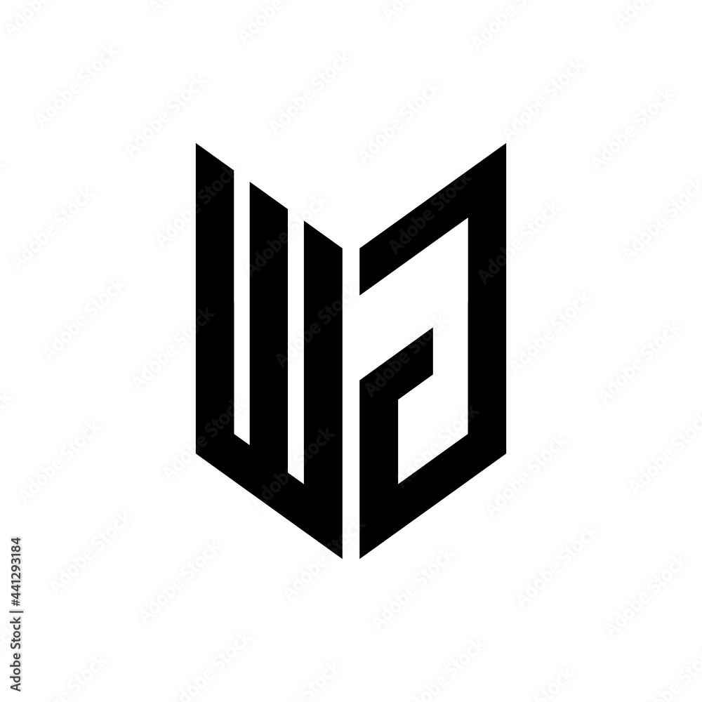 initial letters monogram logo black WG