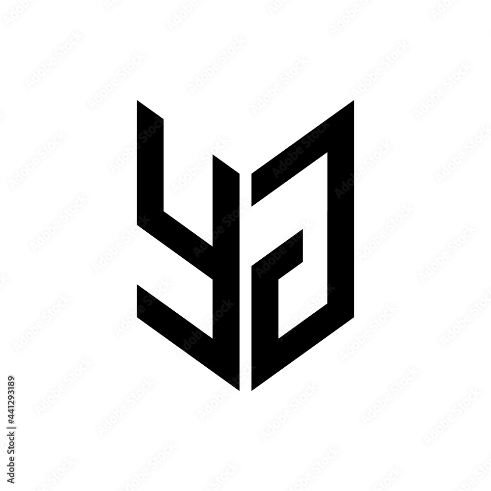 initial letters monogram logo black YZ