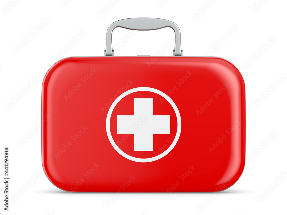 first aid kit on white background. Isolated 3d illustration first aid kit on white background. Isolated 3d illustration
