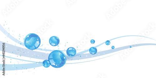 水波線泡青のベクター背景イラストデザイン素材