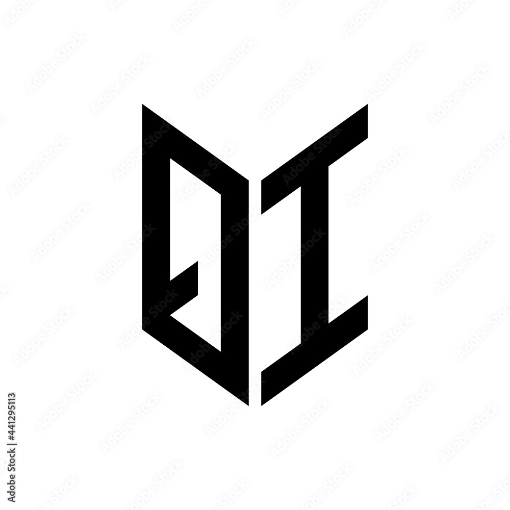initial letters monogram logo black QI initial letters monogram logo black QI