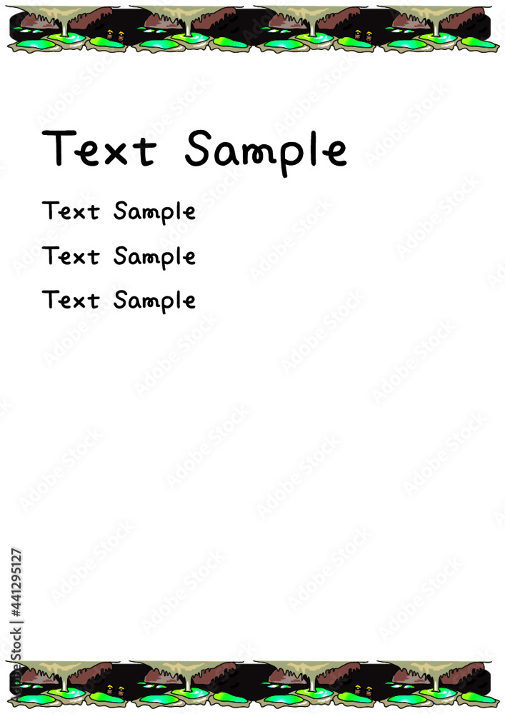 Obraz premium 昇竜洞による沖永良部島テンプレート縦 サンプル付き