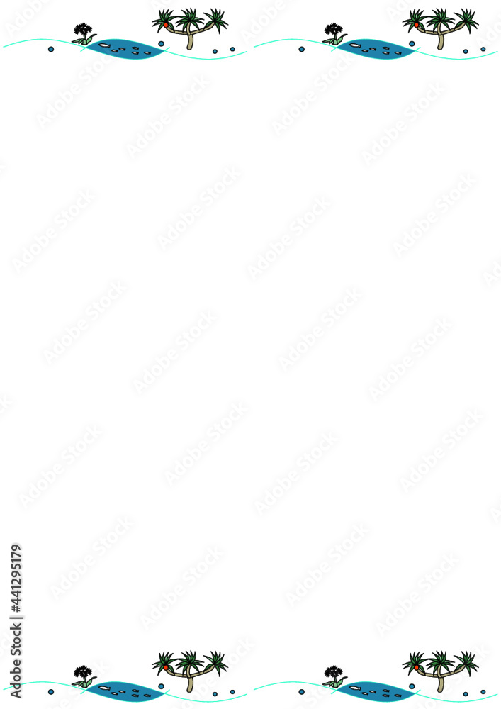 Obraz premium 浜辺イメージテンプレート縦