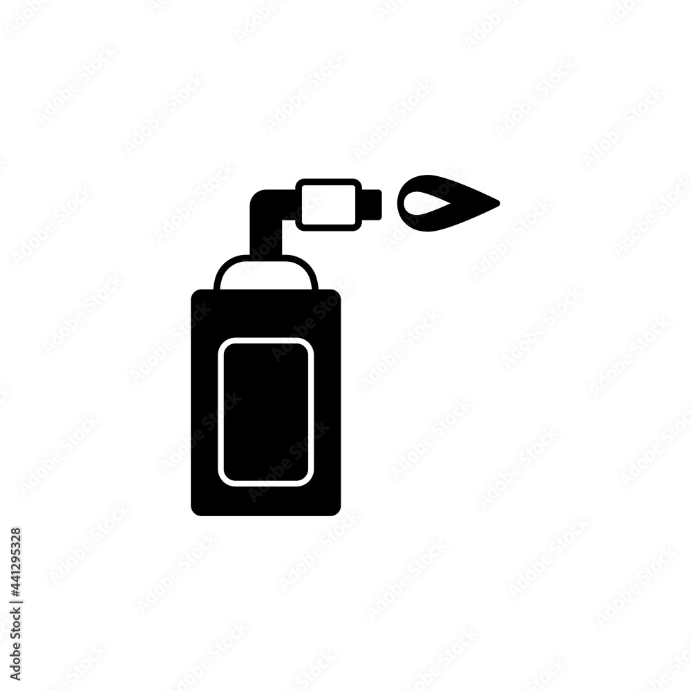 Blowtorch, welding flame tool icon in solid black flat shape glyph icon, isolated on white background 