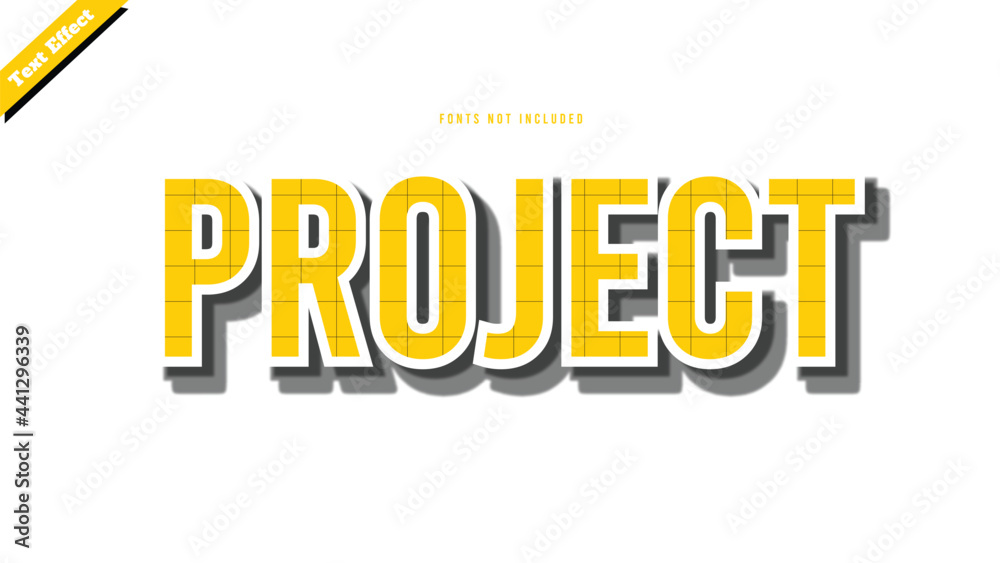 Project text effect design vector. editable 3d text Stock Vector ...