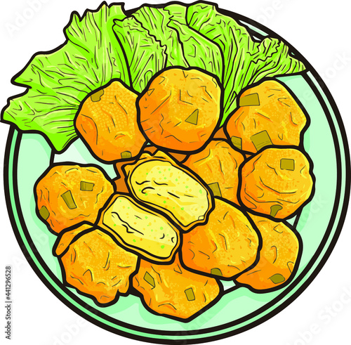 Delicious "Perkedel Kentang", a traditional potato snack from Indonesia
