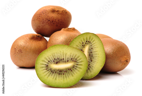 kiwi fruit on white background 