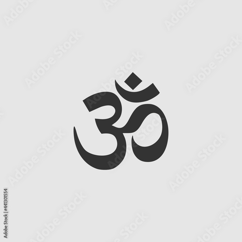 Vector Simple Isolated Aum or Om Icon