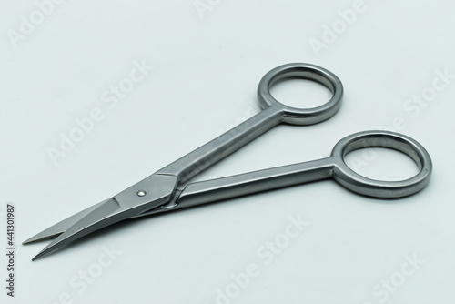 Scissors for cutting nails isolated on white background.