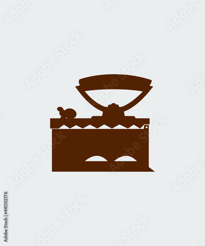 antique charcoal iron icon vector