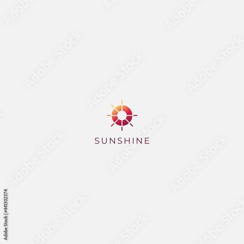 sunshine logo simple circle sun modern