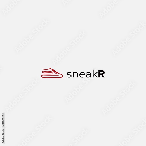 sneakers line art shoes logo