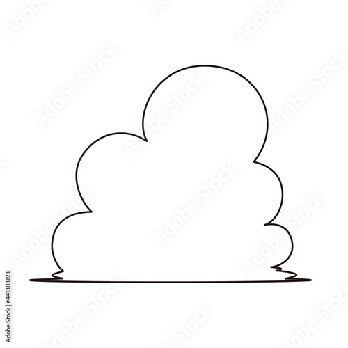 入道雲の線画イラスト