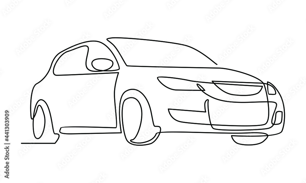 Continue line of car vector illustration