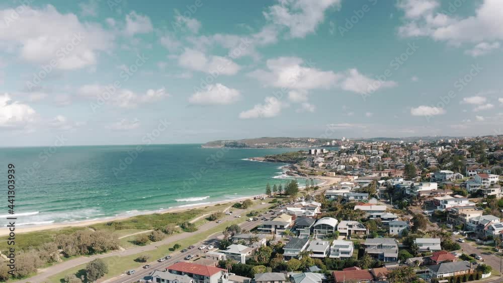 Scenery Of Coastal Suburb Of Freshwater Beach In New South Wales, Australia. aerial Scenery Of Coastal Suburb Of Freshwater Beach In New South Wales, Australia. aerial