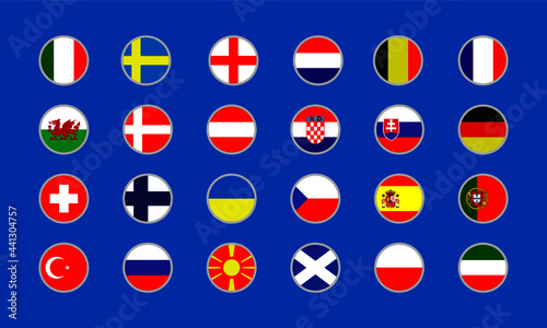 ROUNDED EUROPEAN NATIONS FLAG EURO 2021