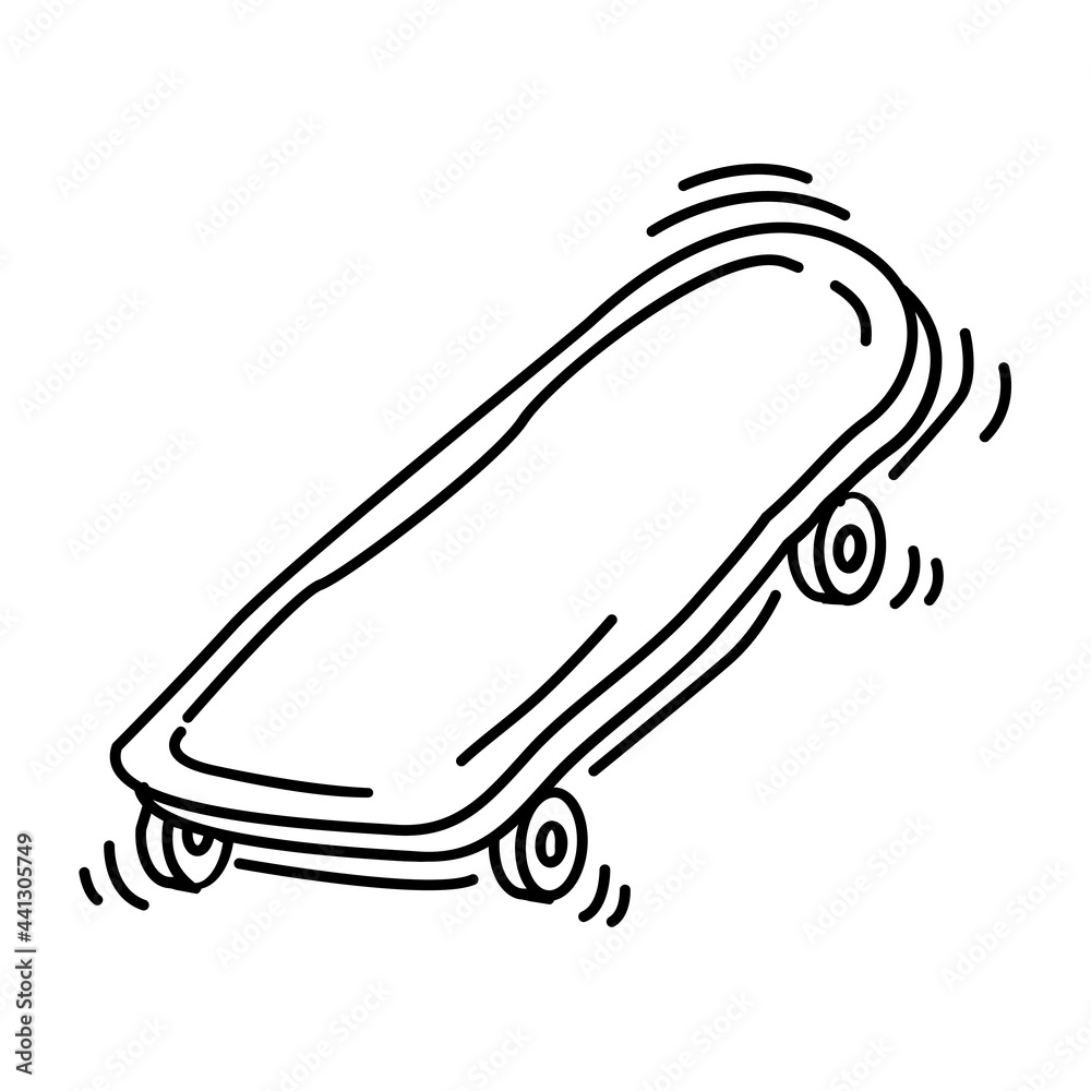 Playground kids skateboard ,playing,children,kindergarten. hand drawn icon set, outline black, doodle icon, vector icon