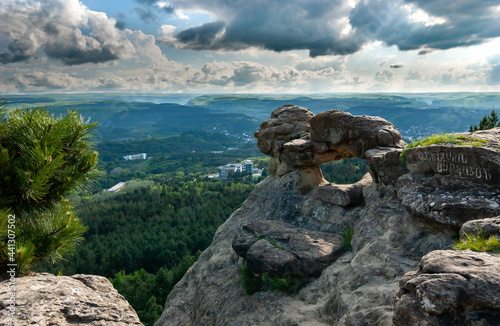 Kislovodsk National Park, rocks on the Red Sun Mountain. Kislovodsk, Russia.