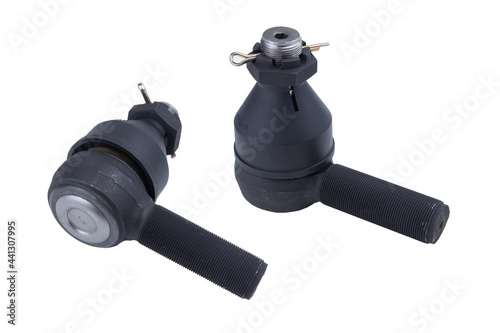the tip of the steering rod of the truck, isolated on a white background.