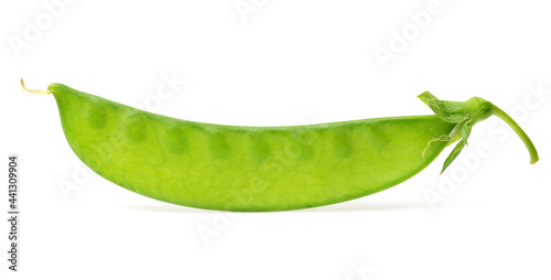 green snow peas isolated on white background