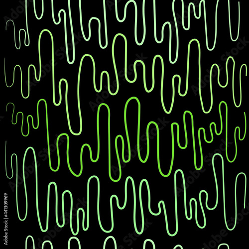 Green abstract waves on dark background