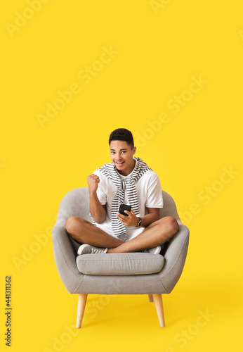 Happy African-American guy ...