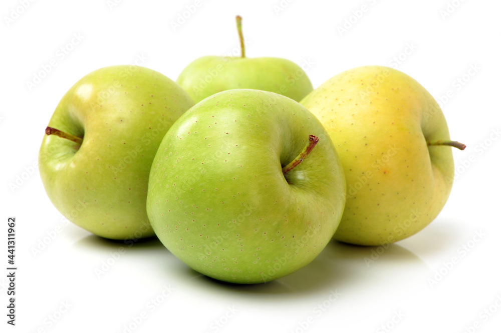 Green apples isolated on white background Green apples isolated on white background