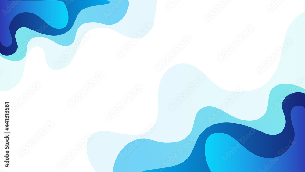 abstract blue wavy shape background suitable for precentation, banner, poster, layout, web, etc.