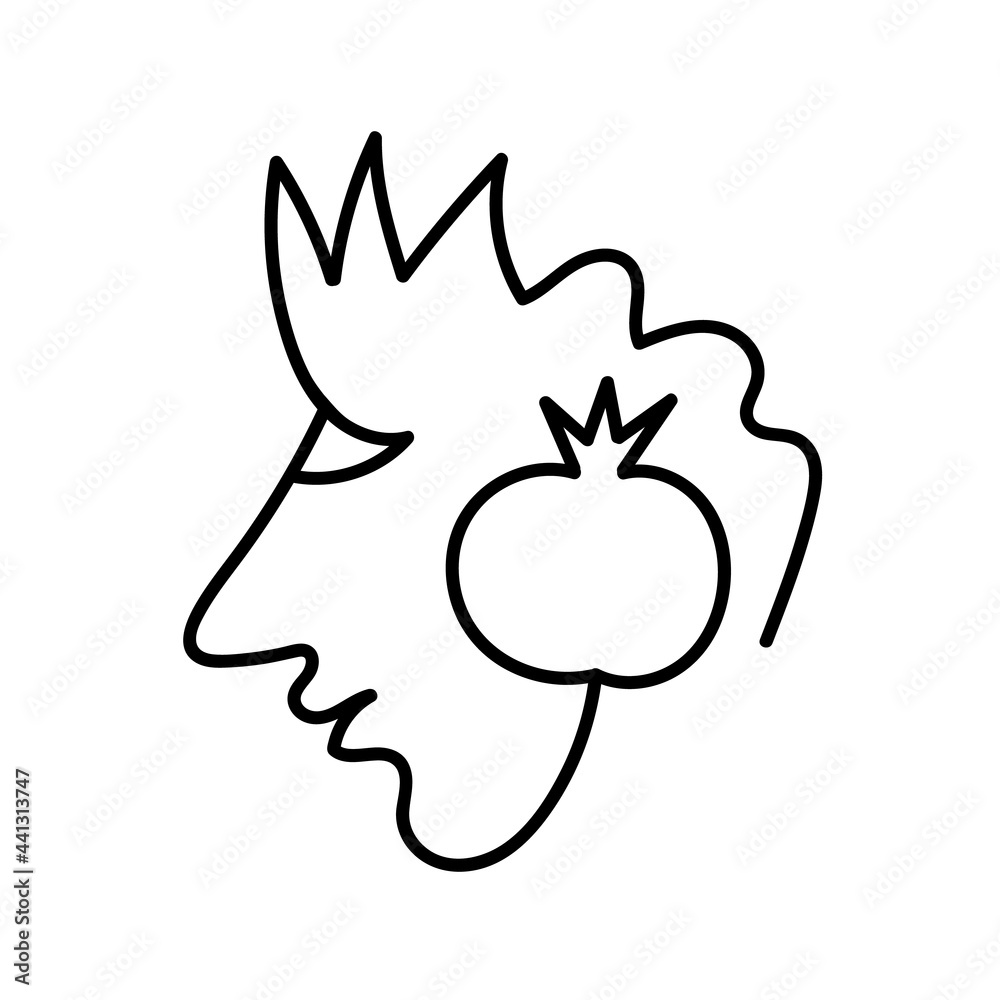 Funny human profile, vector icon. One line pictogram. Abstract hand drawn face. Outline head, simple illustration Funny human profile, vector icon. One line pictogram. Abstract hand drawn face. Outline head, simple illustration