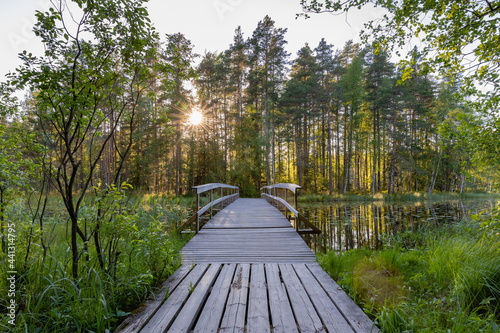 Fototapeta Naklejka Na Ścianę i Meble -  wooden bridge in the park