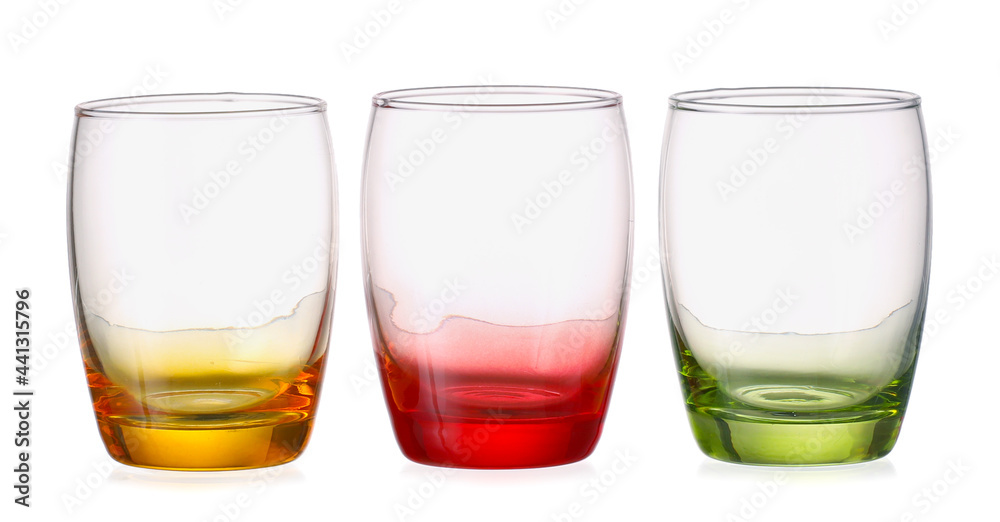 Beautiful empty glasses on white background Beautiful empty glasses on white background