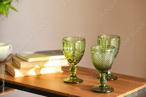 Beautiful empty glasses on ...