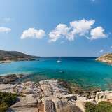 The spectacular bay with the beach of Pikri Nero on the west coast of the Greek island of Ios in the Cyclades archipelago