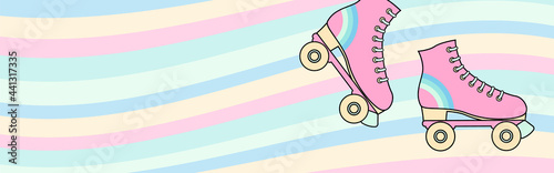 vector background with roller skates for banners, cards, flyers, social media wallpapers, etc. photo
