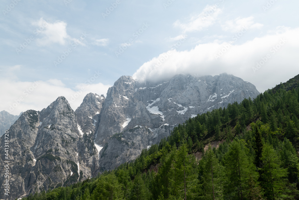 Amazing panoramic photo about the Triglav National park in highest point of Slovenia. This is on Julian alps mountain. Colorful high quaility landscape photo