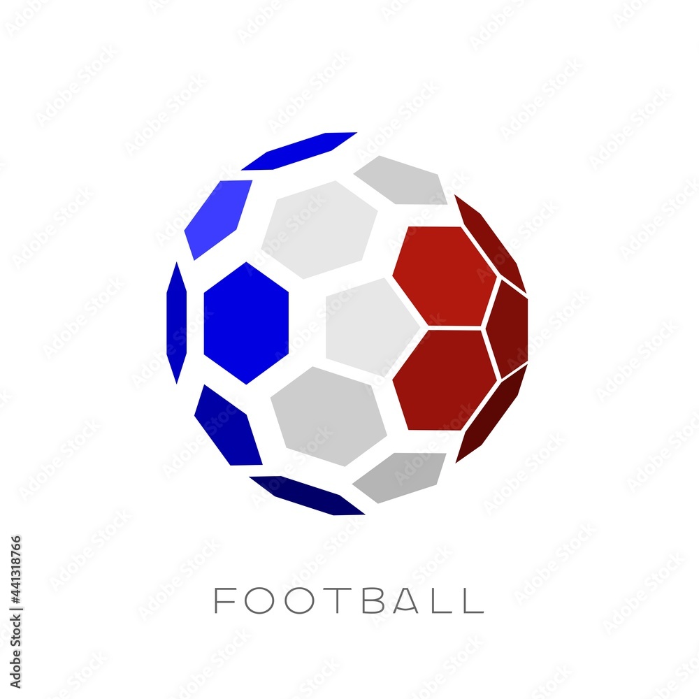 3D soccer ball with France team flag. 3D soccer ball with France team flag.