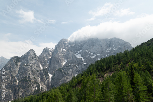 Amazing panoramic photo about the Triglav National park in highest point of Slovenia. This is on Julian alps mountain. Colorful high quaility landscape photo © GezaKurkaPhotos
