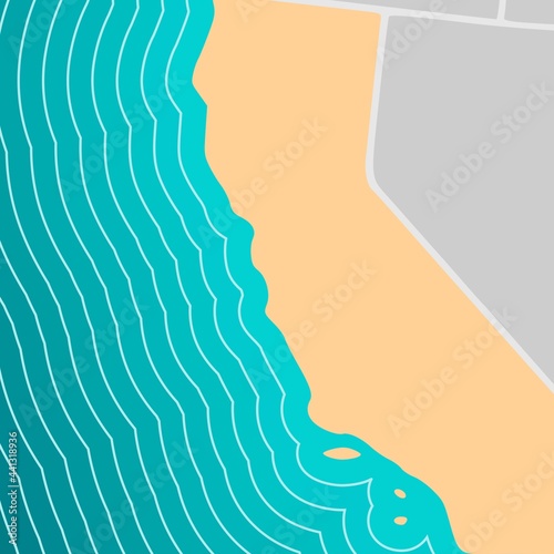 Map of California state with part of ocean.