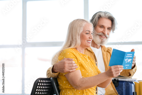 Senior tourists with immune...