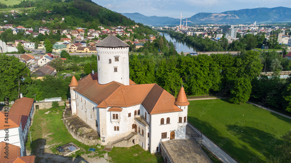 Obraz premium Aerial view on Budatin Castle near the city of Zilina in Slovakia.