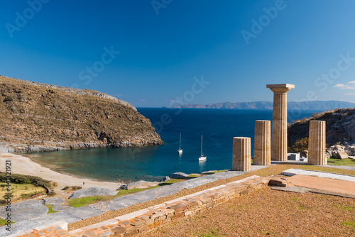 The remains of the ancient city of Karthaia founded in the 12th century BC on the south-eastern coast of the Greek island of Kea in the Cyclades archipelago