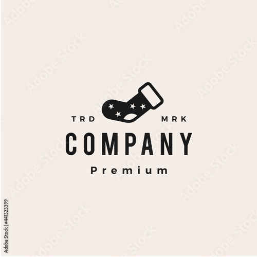 feet sock hipster vintage logo vector icon illustration
