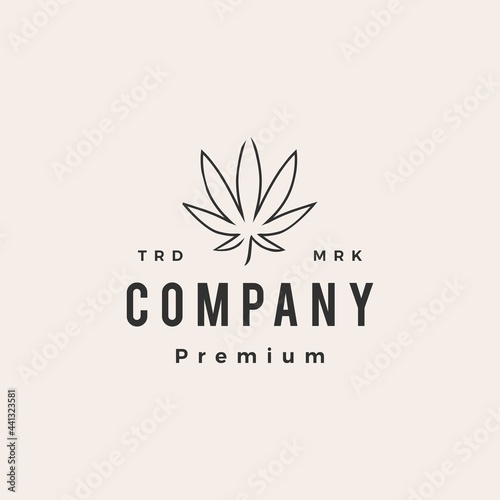 cannabis leaf hipster vintage logo vector icon illustration