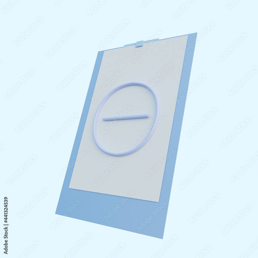 3d illustration of paper on board with minus icon 3d illustration of paper on board with minus icon