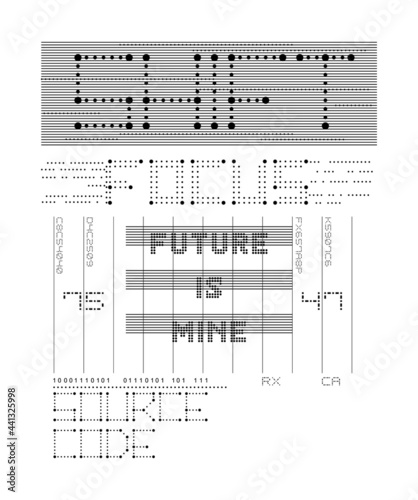 slogan print design with lines and dots