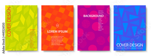 Set of Colorful Geometric Backgrounds. Vector Cover Design Templates.